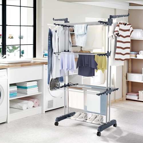 Tier rolling clothes - 3-tier, rack